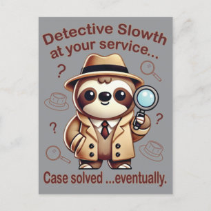 Carte Postale "Detective Sloth" Sloth Private Eye