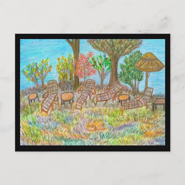 Carte Postale Détendez-vous sous les arbres (Devant)