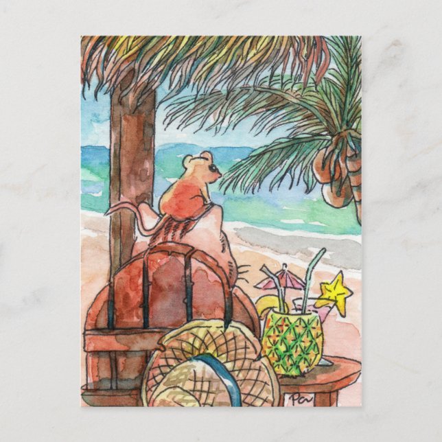 Carte Postale Détendez-vous sur la plage (Devant)