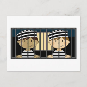 Carte Postale Détenus de caricatures en cellule de prison