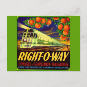 Carte postale d'étiquette de caisse de fruits et l