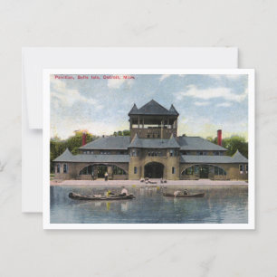 Carte Postale Detroit, Belle Isle, Pavilion, Vue des années 1910