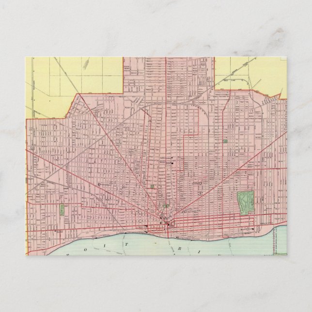Carte Postale Détroit et ses environs (Devant)