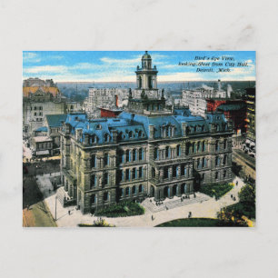Carte Postale Detroit, Michigan, Bird's Eye View, Vintage
