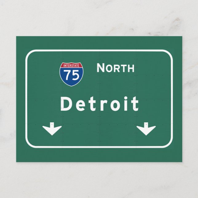 Carte Postale Detroit Michigan mi Autoroute Interstate Freeway : (Devant)