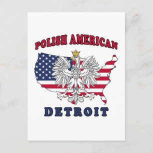Carte Postale Detroit Michigan polonais