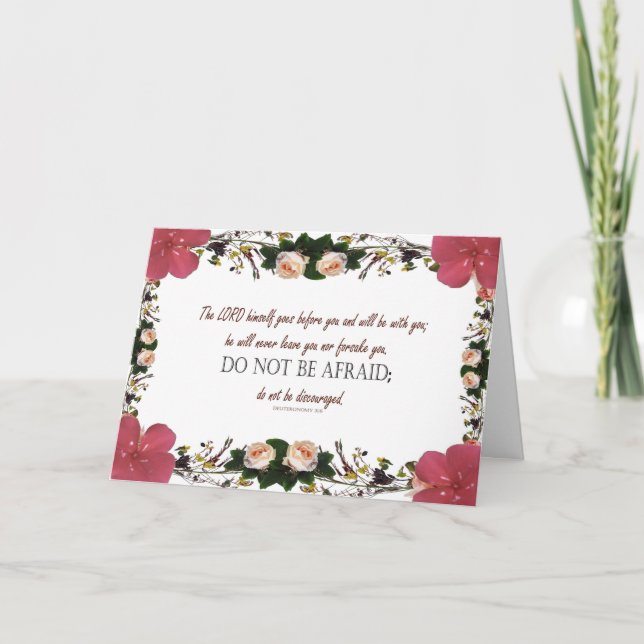 Carte postale Deuteronomy 31 Flower n'ont pas peur (Devant)