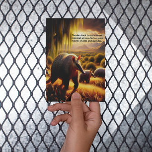 Carte Postale  Deux Aardvark tendre amour maternel de fourmilier