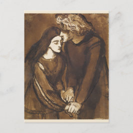 Carte Postale Deux amoureux de Dante Gabriel Rossetti