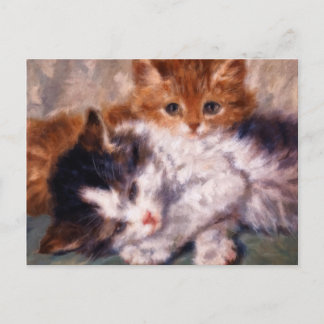 Carte Postale Deux chatons à bascule par Henriëtte Ronner-Knip
