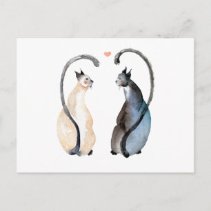 Carte Postale Deux chats amoureux