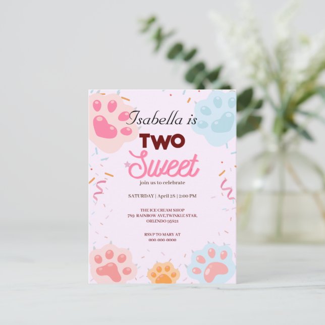Carte Postale Deux chats doux PATTE et Paillettes 2ème anniversa (Debout devant)