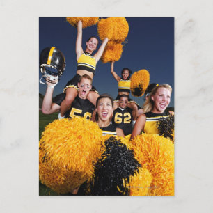 Carte Postale Deux cheerleaders sur les épaules du football