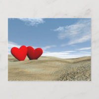 Deux coeurs sur la plage - rendu 3D