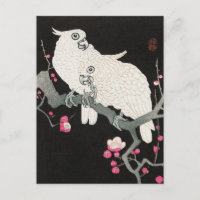 Deux cokatos et fleurs de prune par Ohara Koson