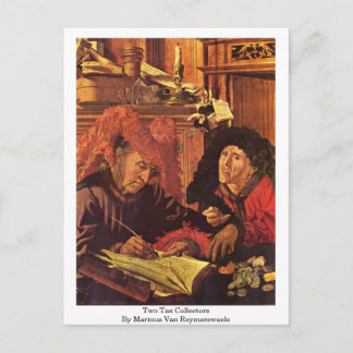 Carte Postale Deux Collecteurs D'Impôts Par Marinus Van Reymersw