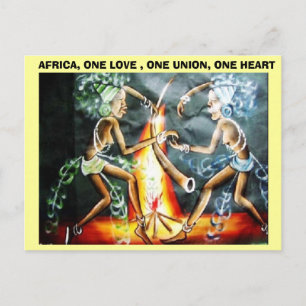 Carte Postale deux danseuses, AFRIQUE, UN AMOUR, UNE UNION...