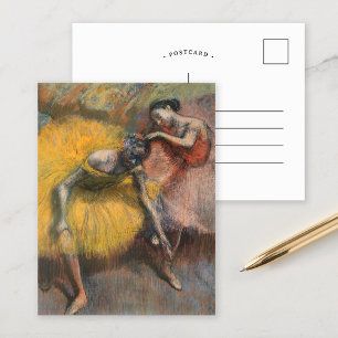 Carte Postale Deux danseuses, Jaune et Rose Edgar Degas