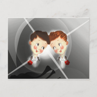 Carte Postale Deux Hommes Gays Couple En Tuxedos Adorable Vintag