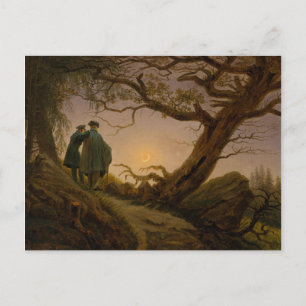 Carte Postale Deux hommes qui envisagent la lune