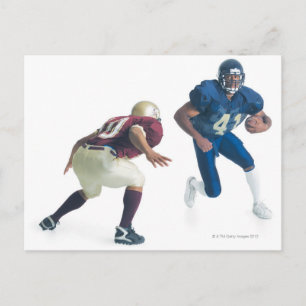 Carte Postale deux joueurs de football des équipes opposées