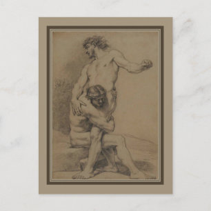 Carte Postale Deux lutteurs par de Platte-Montagne