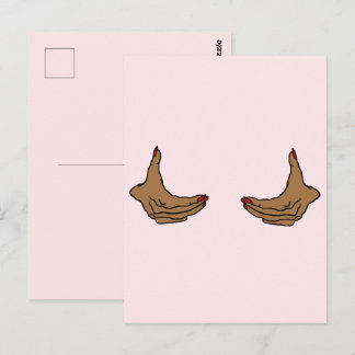 Carte Postale Deux mains de femme noire de dessin animé tenant l