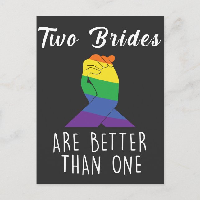 Carte Postale Deux mariées Lesbienne Mariage Party égalité des d (Devant)