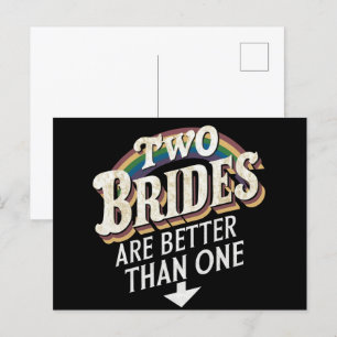 Carte Postale Deux Mariées valent mieux qu'un Mariage lesbien