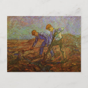 Carte Postale Deux paysans creuser par Vincent van Gogh
