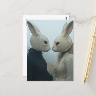 Carte Postale Deux personnes dans des masques de lapin