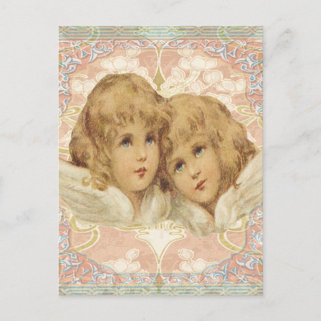 Carte Postale Deux petits anges Vintages (Devant)