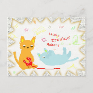 Carte Postale Deux petits fabricants de problèmes