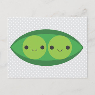 Carte Postale Deux petits pois dans un pois