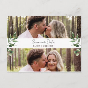 Carte Postale Deux photos à un mariage Dernier Enregistrer la da