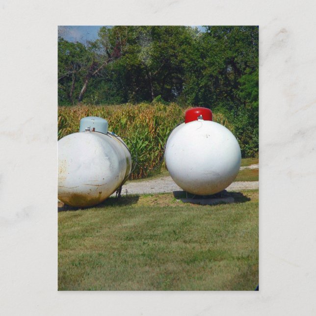 Carte Postale Deux réservoirs de propane en Iowa (Devant)