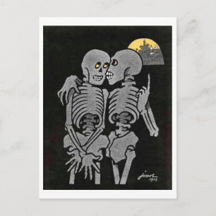 Carte postale Deux Skeletons Talking