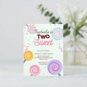 Carte Postale Deux Sucettes Douces Paillettes 2ème Anniversaire 