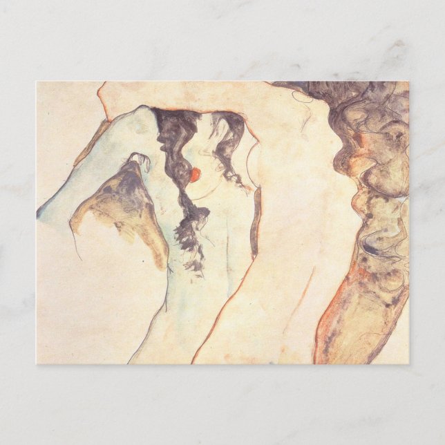 Carte Postale Deux Women Embracing Egon Schile (Devant)
