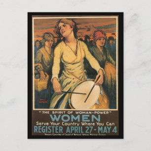 Carte Postale Deuxième Guerre mondiale, puissance féminine
