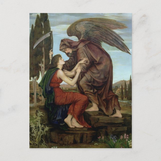 Carte postale d'Evelyn de Morgan - L'Ange de la mo (Devant)
