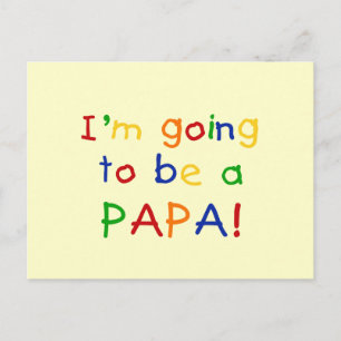 Carte Postale Devenir Papa - Couleurs Primaires