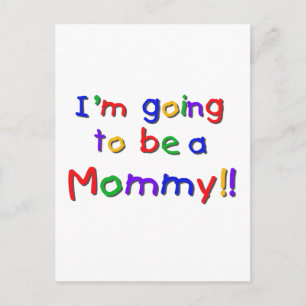 Carte Postale Devenir une maman couleur primaire