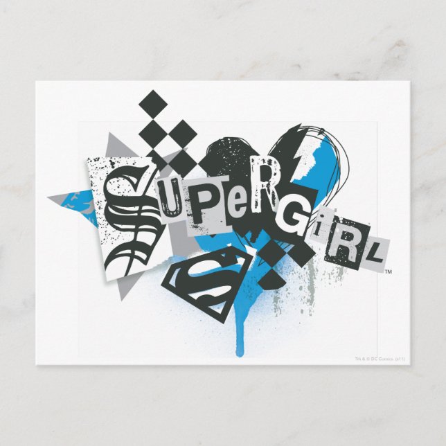 Carte Postale Déversements et éclaboussures de supergirl (Devant)
