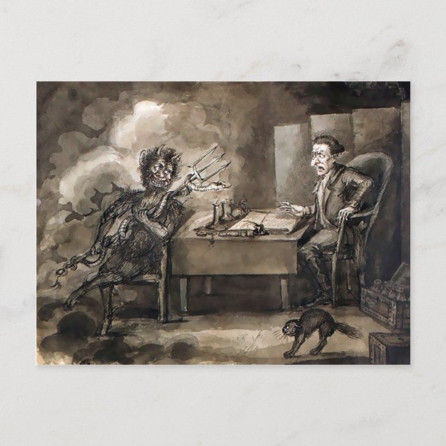 Carte postale Devil Art vintage (Devant)