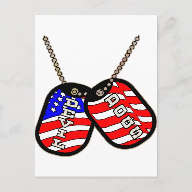 Carte Postale Devil Dogs American Flag (Devant)