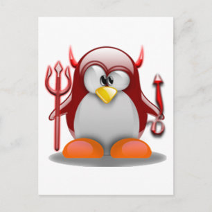 Carte Postale Devil Tux (Linux Tux)