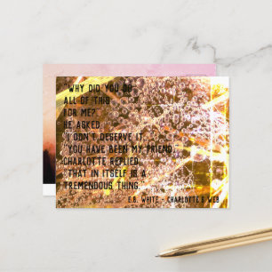 Carte Postale Devis d'amitié personnalisable - Charlotte's Web
