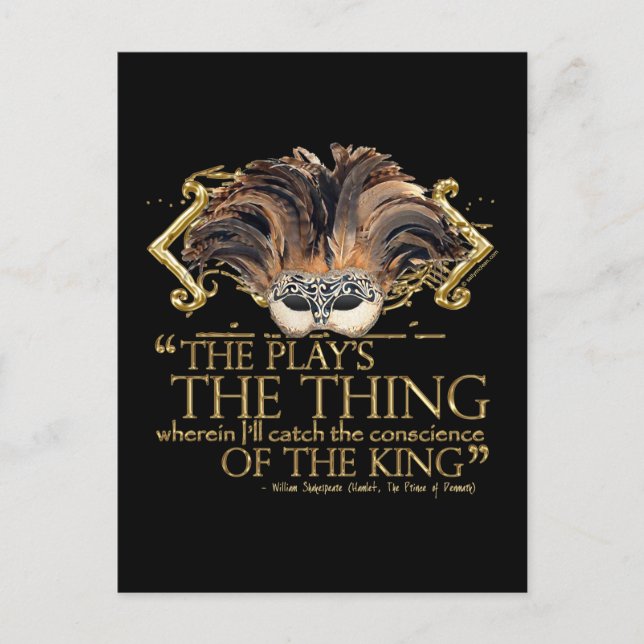 Carte Postale Devis de lecture de hameçon (version or) (Devant)