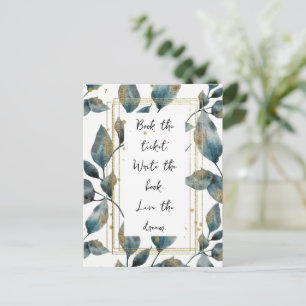 Carte Postale Devis motivationnel Gold Frame et Feuille